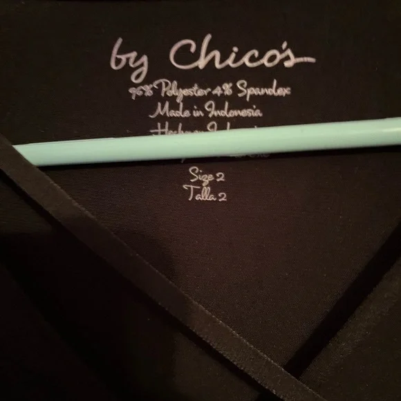 Chico's Elegant Black Long Sleeve Top - Picture 2 of 2